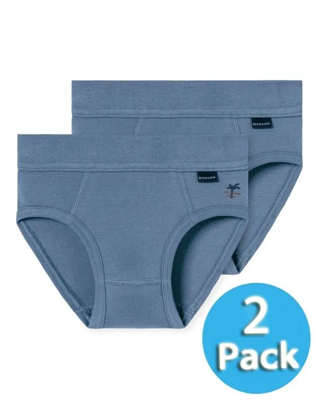 2-Pack of Boys Sports Briefs SCHIESSER Original Fine Rib - jeansblue 2-Pack of Boys Sports Briefs SCHIESSER Original Fine Rib - jeansblue