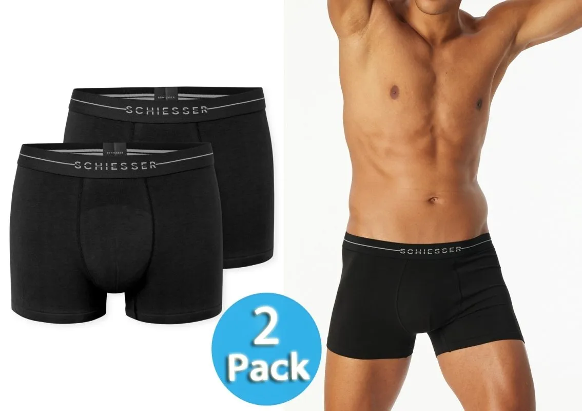 Men's Boxer Briefs SCHIESSER Cotton Flex - schwarz Men's Boxer Briefs SCHIESSER Cotton Flex - schwarz