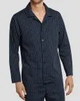 Men Pyjama SEIDENSTICKER Twill striped dark blue – view 2