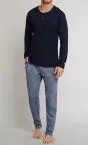 Men's Long Sleeve T-shirt Schiesser Mix & Relax - dark blue – view 2