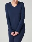 Ladies' Long Sleeve T-shirt V Schiesser Mix & Relax - blue – view 2