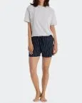 Women's pants short SCHIESSER Mix & Relax - dark blue striped – view 2