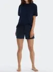 Women's pants short SCHIESSER Mix & Relax - dark blue dotted – view 2