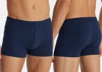Men's Boxer Briefs SCHIESSER Cotton Casuals - dark blue dotted
