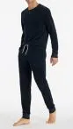 Long men's pajamas SCHIESSER Warming Nightwear - nightblue – view 2