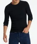 Men's Long Sleeve Top 1/1 SCHIESSER REVIVAL Friedrich - black – view 3