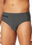 SCHIESSER Herren Bade-Slip Aqua mit Reißverschlusstasche - Schwarz/Weiß – Ansicht 3