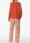 SCHIESSER Women's Selected Premium Long Pyjama Set - Terracotta-Cream – view 3