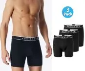 SCHIESSER Men's Long Shorts 95/5 3-Pack - Black