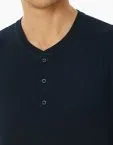 SCHIESSER Men's T-Shirt with Button Placket Mix+Relax - Midnight blue – view 4