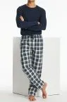 SCHIESSER Men's Long Pyjama Bottoms Mix+Relax Checkered - Multicoloured – view 3