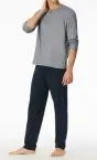 SCHIESSER Men's Long Pyjama Set Casual Essentials - Midnight blue – view 3