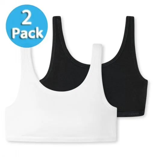 2-Pack Girls Bustier Schiesser 95/5 - black and white 2-Pack Girls Bustier Schiesser 95/5 - black and white