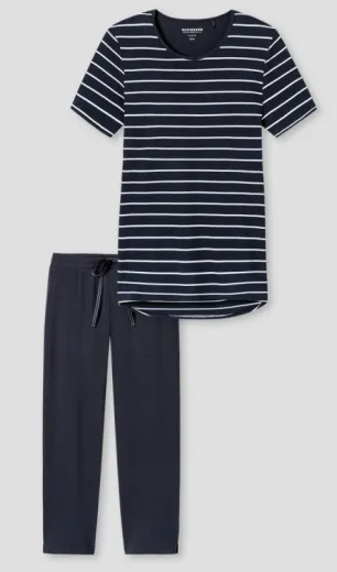 SCHIESSER Women Pyjama 3/4 night blue SCHIESSER Women Pyjama 3/4 night blue