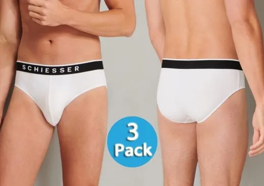 3-Pack of Men's Rio-Briefs SCHIESSER 95/5 for Men - white 3-Pack of Men's Rio-Briefs SCHIESSER 95/5 for Men - white