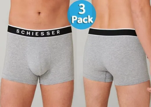 3-Pack of Men's Boxer Briefs SCHIESSER 95/5 - heather gray 3-Pack of Men's Boxer Briefs SCHIESSER 95/5 - heather gray