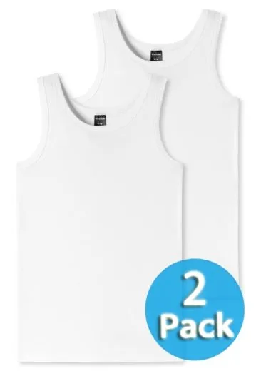 2-Pack Boys' Undershirt Tank Top Schiesser 95/5 - white 2-Pack Boys' Undershirt Tank Top Schiesser 95/5 - white
