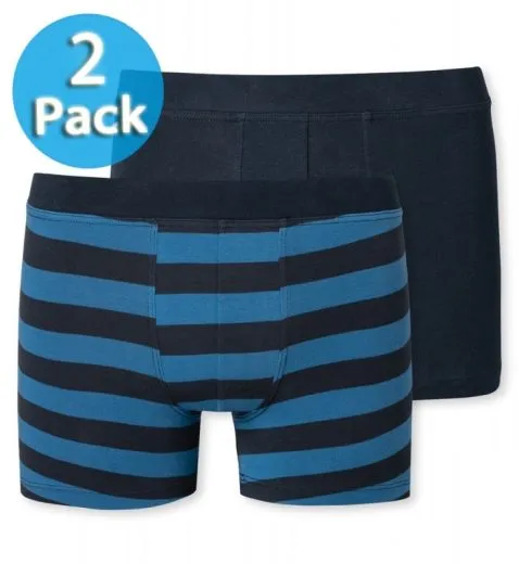 2-Pack Boxer briefs for boys Schiesser 95/5 - blue block rings 2-Pack Boxer briefs for boys Schiesser 95/5 - blue block rings