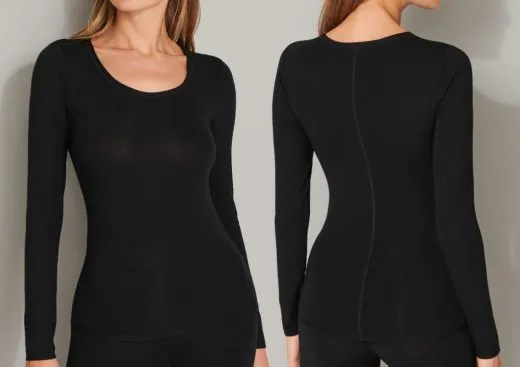 Ladies' Long Sleeve T-Shirt SCHIESSER Personal Fit - black Ladies' Long Sleeve T-Shirt SCHIESSER Personal Fit - black