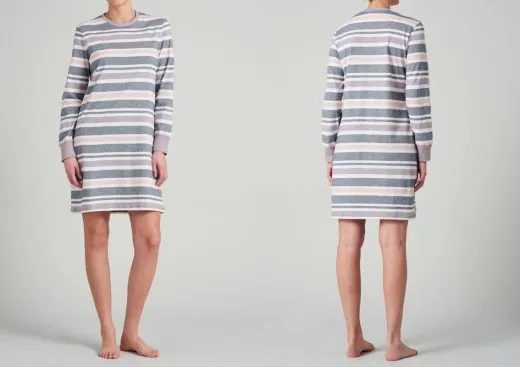 Women's Long-sleeved Sleepshirt SCHIESSER Sportive Stripes Women's Long-sleeved Sleepshirt SCHIESSER Sportive Stripes
