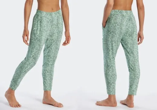 Ladies Casual Trousers Long Schiesser Mix & Relax - gray-green Ladies Casual Trousers Long Schiesser Mix & Relax - gray-green