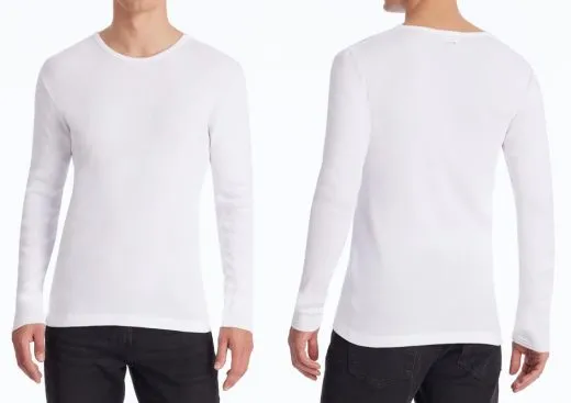 Men's Long Sleeve Top 1/1 SCHIESSER REVIVAL Friedrich - white