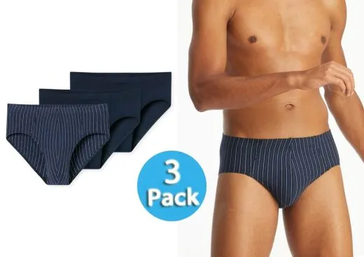 3-Pack Men's Supermini Brief SCHIESSER 95/5 Essentials - dark blue