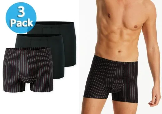 3-Pack Men's Boxer Briefs SCHIESSER 95/5 Essentials - black