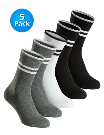 SCHIESSER Men's Socks 5-Pack with Contrast Stripes - Multicolour SCHIESSER Men's Socks 5-Pack with Contrast Stripes - Multicolour