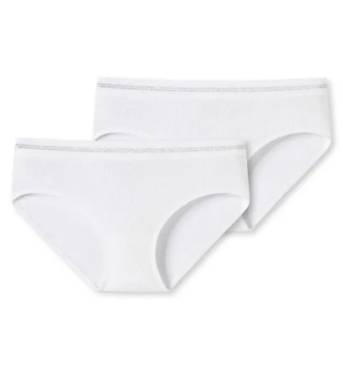 SCHIESSER Girls Panties 2-Pack Long Life Rib - White SCHIESSER Girls Panties 2-Pack Long Life Rib - White