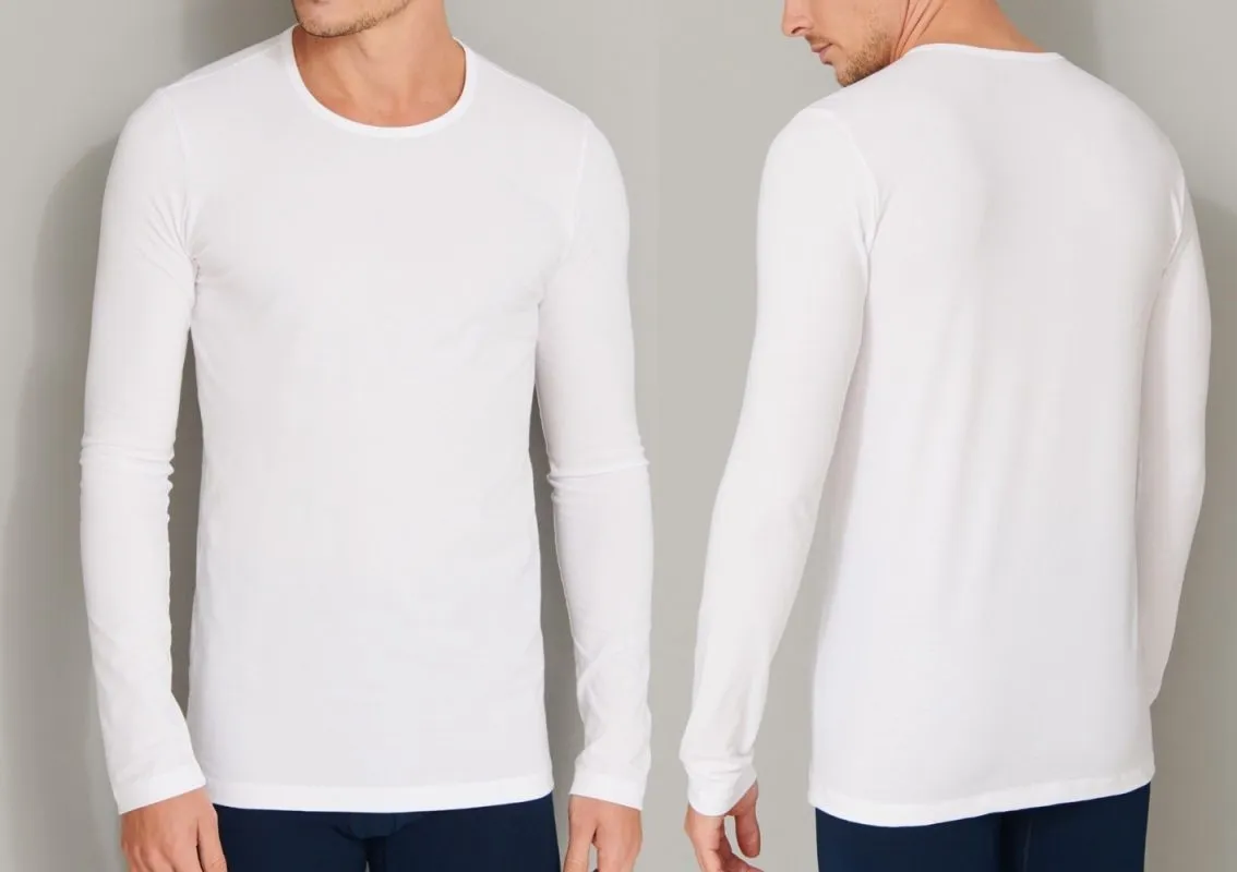 SCHIESSER 95/5 Men's Long Sleeve Top 1/1 - white SCHIESSER 95/5 Men's Long Sleeve Top 1/1 - white