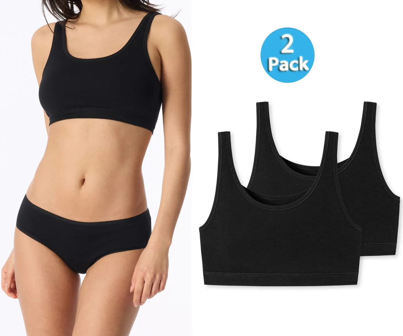 2-Pack Ladies Bustier SCHIESSER 95/5 - black 2-Pack Ladies Bustier SCHIESSER 95/5 - black