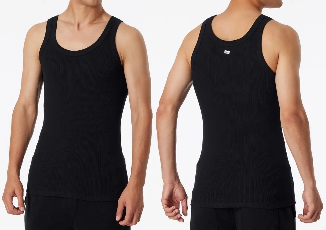 Men's Vest Top 0/0 SCHIESSER REVIVAL Friedrich - black Men's Vest Top 0/0 SCHIESSER REVIVAL Friedrich - black