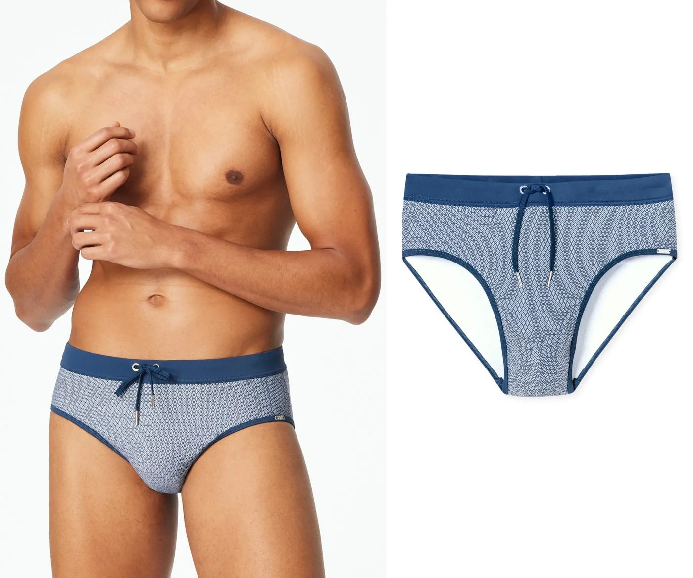 SCHIESSER Men's Swim Brief Komfort Aqua - Blue