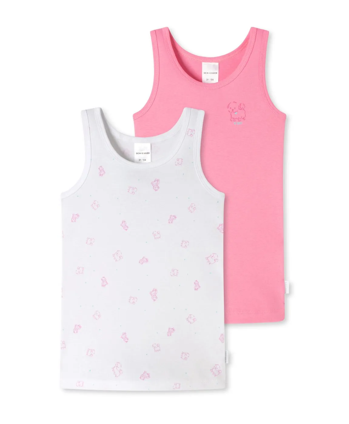 Multicoloured girls' vests from the SCHIESSER Fine Rib line