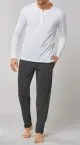Schiesser Men's Sweatpants Mix & Relax - black patterned – view 2