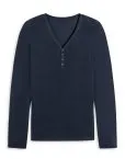 Ladies' Long Sleeve T-shirt Button Tape Schiesser Mix & Relax - blue – view 3