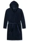 Women's Bathrobe with hood SCHIESSER Essentials - dark blue – view 3
