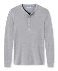 Men's Henley 1/1 Long Sleeve T-Shirt SCHIESSER REVIVAL Karl-Heinz - grey mottled – view 2