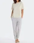 Ladies T-Shirt SCHIESSER Mix & Relax - cream – view 2