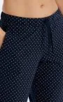 Ladies pants 3/4 long Schiesser Mix & Relax - dark blue dotted – view 4