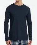 SCHIESSER Men's Long Sleeve Crew Neck Shirt Mix+Relax - Blue – view 2