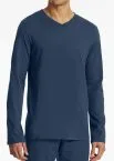 SCHIESSER Men's Long Sleeve V-Neck Shirt Mix+Relax - Royal Blue – view 2