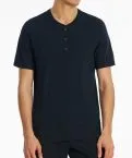 SCHIESSER Men's T-Shirt with Button Placket Mix+Relax - Midnight blue – view 2