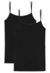 SCHIESSER Women's 2PACK Spaghetti Top 95/5 - Black – view 2