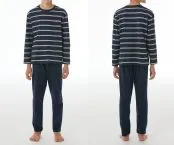Navy blue and white boys' pyjamas from the SCHIESSER Nightwear line