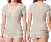 Grey melange women's short-sleeve shirt from the SCHIESSER Revival Agathe line