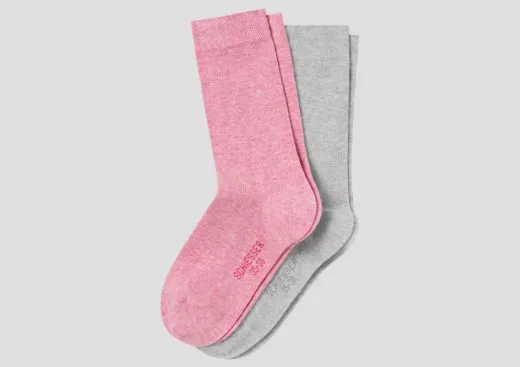 2-Pack SCHIESSER Women Socks Cotton Fit pink & gray 2-Pack SCHIESSER Women Socks Cotton Fit pink & gray