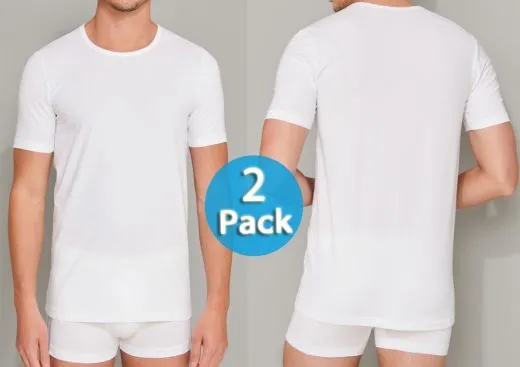 2-Pack Men's T-Shirt 1/2 SCHIESSER 95/5 - white 2-Pack Men's T-Shirt 1/2 SCHIESSER 95/5 - white
