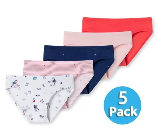 5-Pack Girls' Briefs SCHIESSER 95/5 - multicolor 5-Pack Girls' Briefs SCHIESSER 95/5 - multicolor
